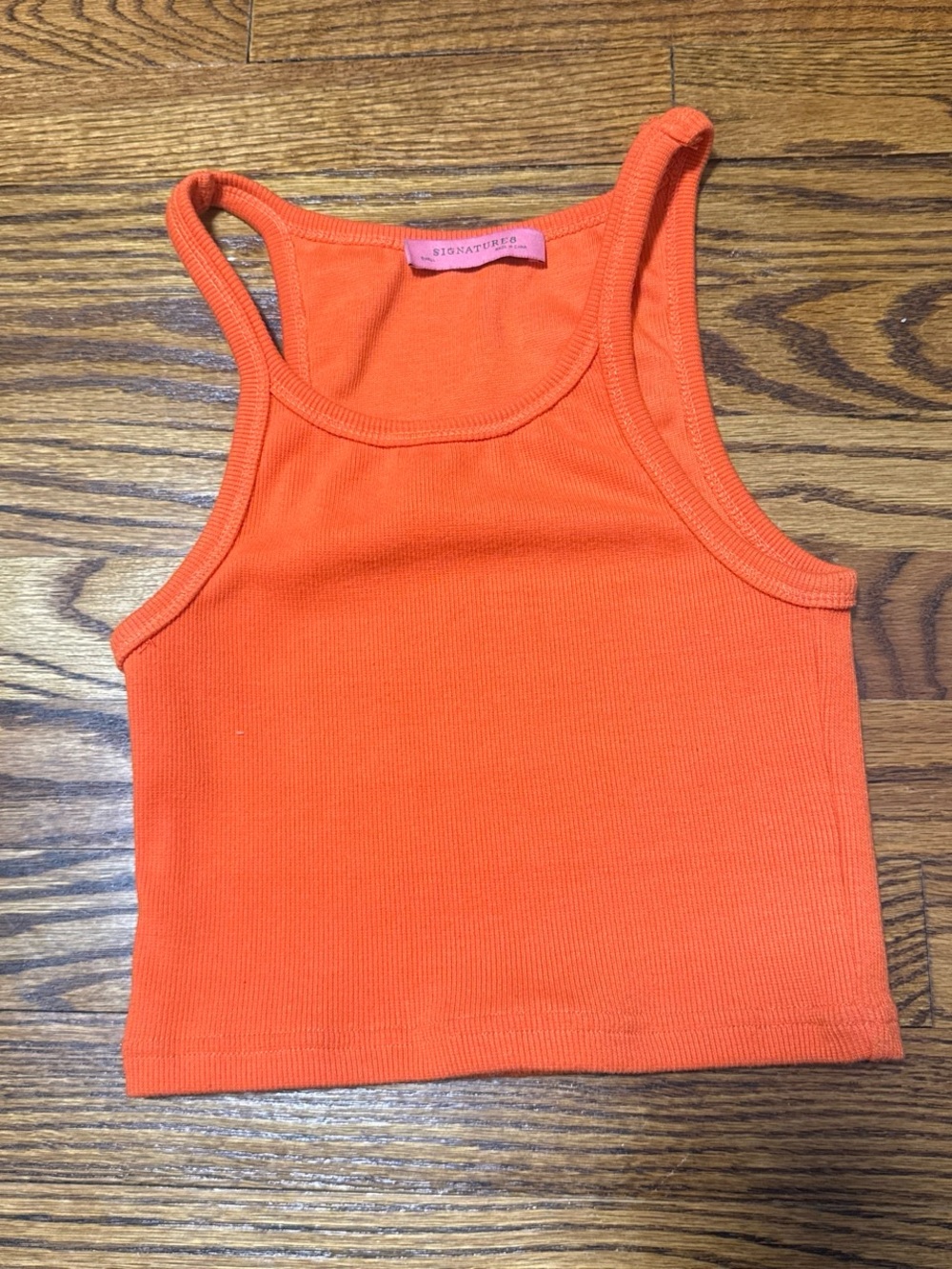 Signature8 Orange Ribbed Crop Tank